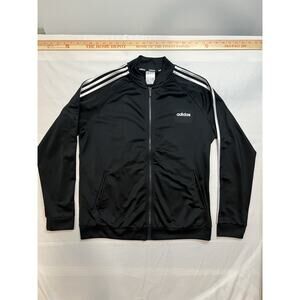 Adidas Jacket Black Three Stripes Full Zip XL
